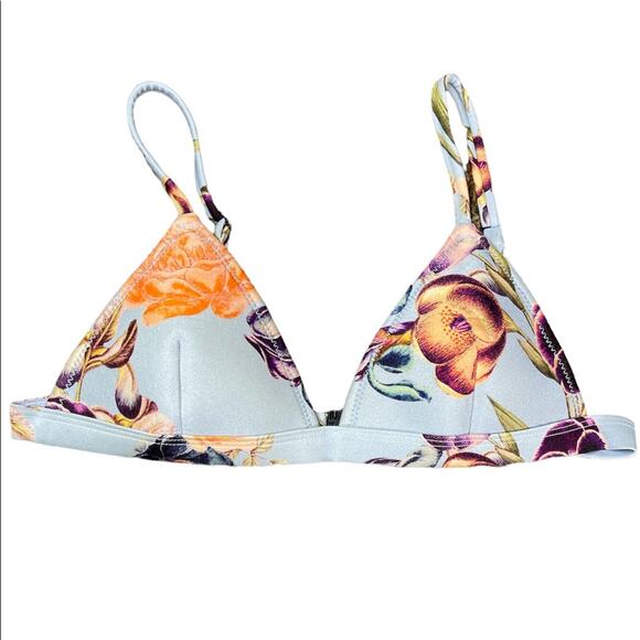 Triangl Light Blue Orange Purple Multicolor Lightly Padded Bikini Top Size Small - Picture 1 of 7